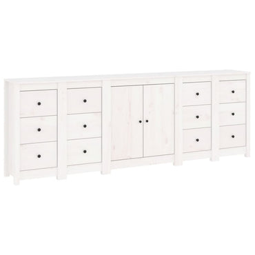 skænk 230x35x80 cm massivt fyrretræ hvid