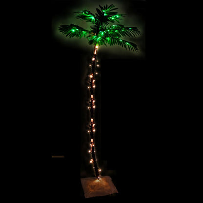 LED-palmetræ 180 cm 96 LED'er varmt hvidt lys hvid