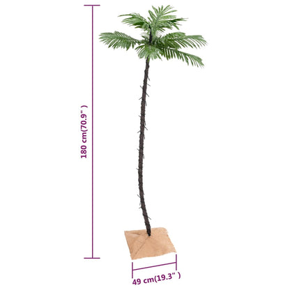 LED-palmetræ 180 cm 96 LED'er varmt hvidt lys hvid