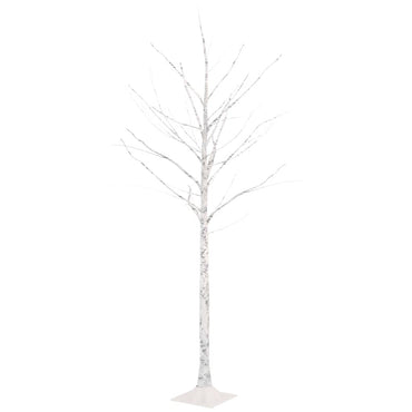 LED-birketræ 180 cm 96 LED'er varmt hvidt lys hvid