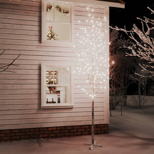 LED-birketræ 400 cm 672 LED'er varmt hvidt lys hvid