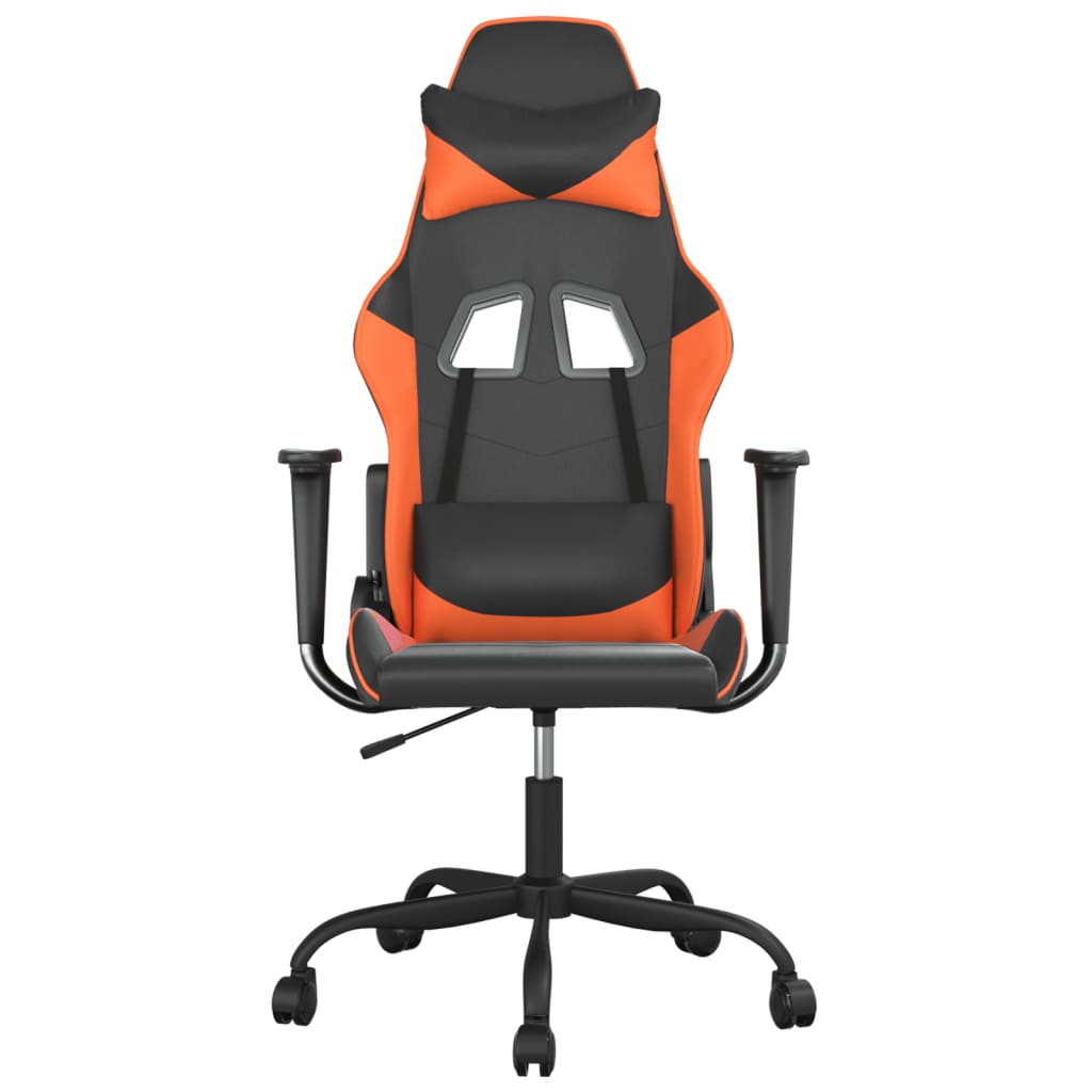 gamingstol m. massagefunktion kunstlæder sort og orange