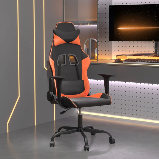 gamingstol m. massagefunktion kunstlæder sort og orange