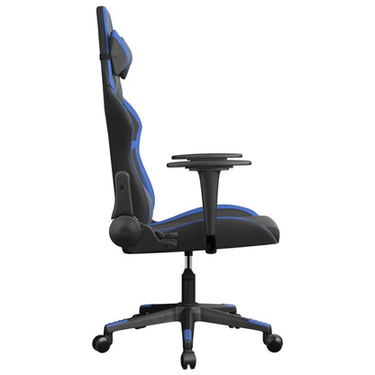 gamingstol m. massagefunktion kunstlæder sort og blå