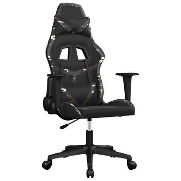 gamingstol m. massagefunktion kunstlæder sort og camouflage