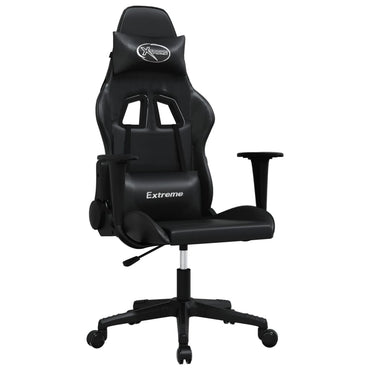 gamingstol med massagefunktion kunstlæder sort