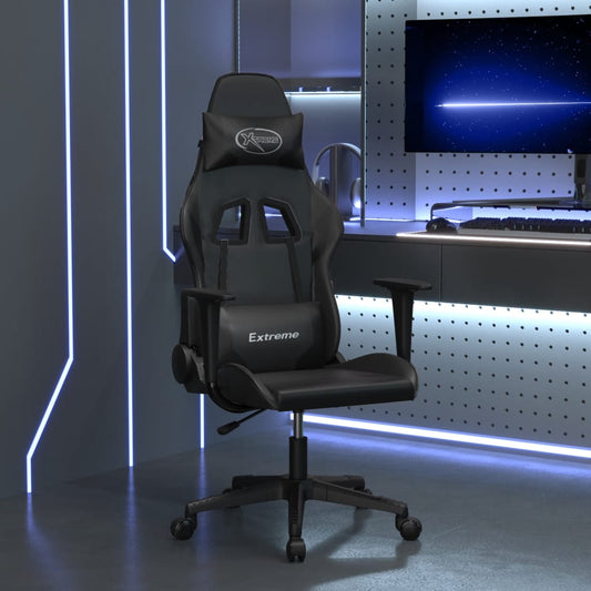 gamingstol med massagefunktion kunstlæder sort