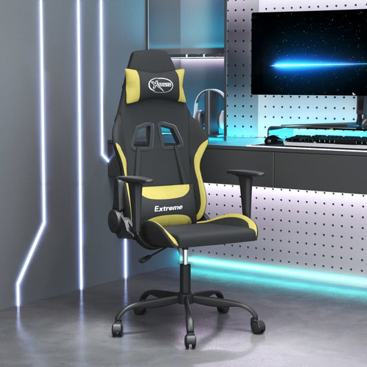 gamingstol med massagefunktion stof sort og lysegrøn