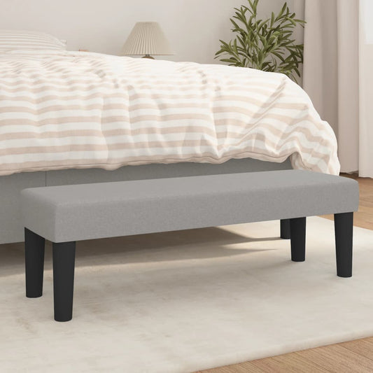 Bank 100x30x30 cm Stoff hellgrau
