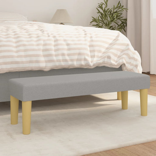 Bank 100x30x30 cm Stoff hellgrau