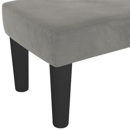 Bank 100x30x30 cm Samt hellgrau