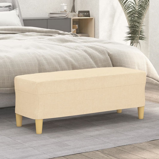 Bank 100x35x41 cm cremefarbener Stoff