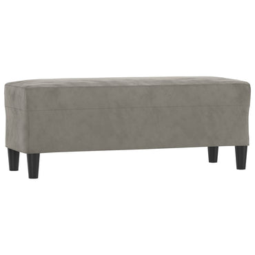 Bank 100x35x41 cm Samt hellgrau
