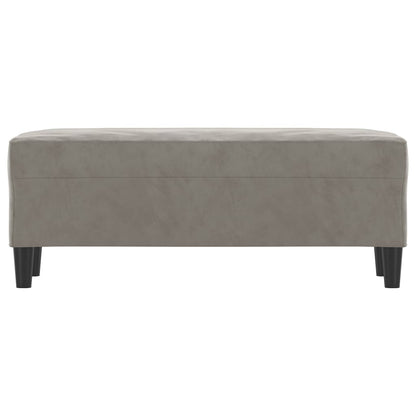 Bank 100x35x41 cm Samt hellgrau