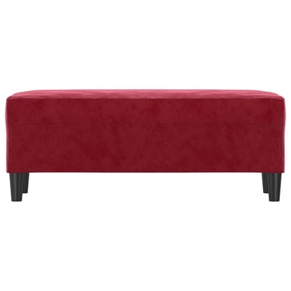 bænk 100x35x41 cm velour vinrød