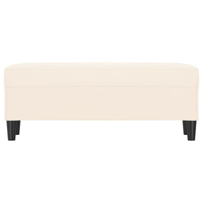 bænk 100x35x41 cm velour cremefarvet