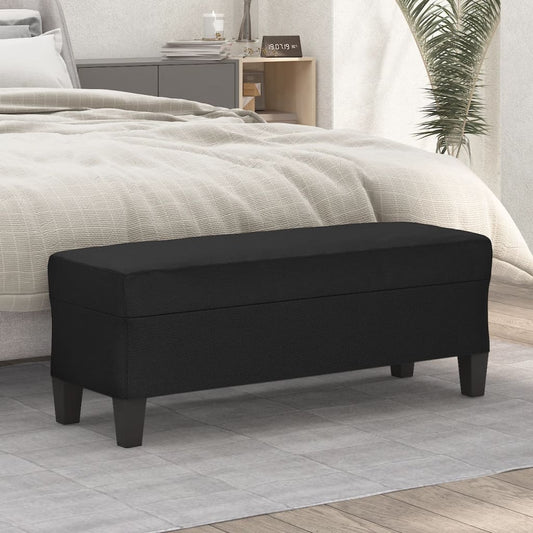 Bank 100x35x41 cm Kunstleder schwarz