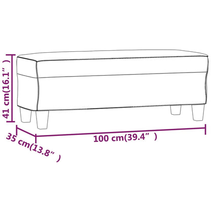 Bank 100x35x41 cm Kunstleder grau