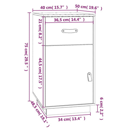 skrivebordsskab 40x50x75 cm massivt fyrretræ