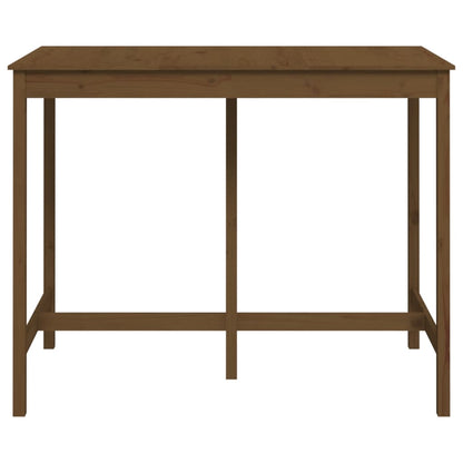 barbord 140x80x110 cm massivt fyrretræ gyldenbrun