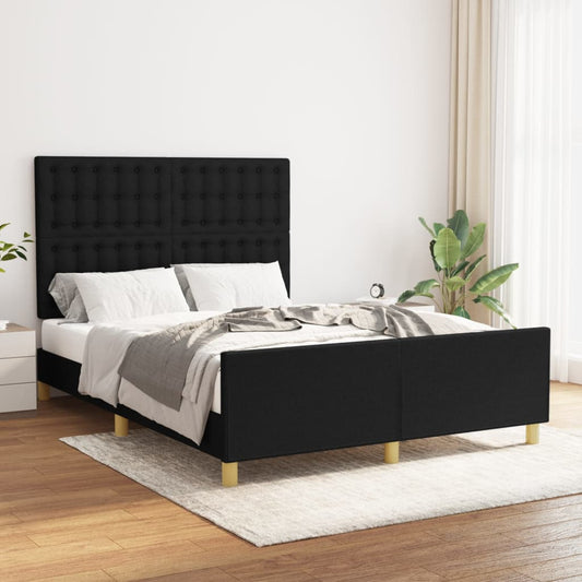 sengeramme uden madras 140x200 cm stof sort