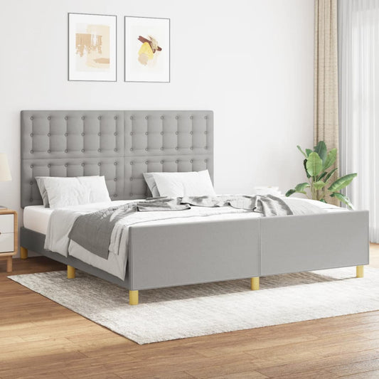 sengeramme uden madras 160x200 cm stof lysegrå