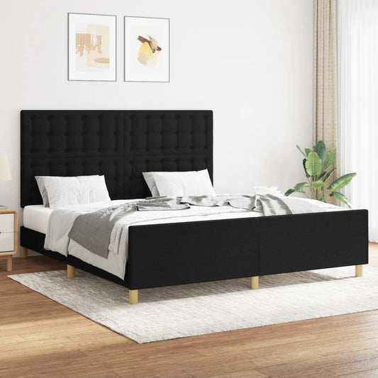 sengeramme uden madras 160x200 cm stof sort