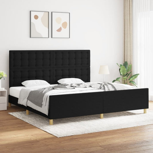 sengeramme uden madras 200x200 cm stof sort