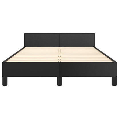 sengeramme med sengegavl 120x200 cm kunstlæder sort