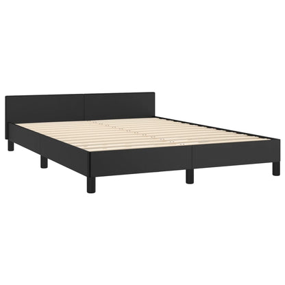 sengeramme med sengegavl 140x200 cm kunstlæder sort