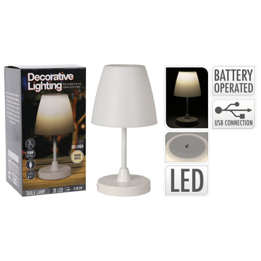 LED-bordlampe 13x30 cm genopladelig hvid