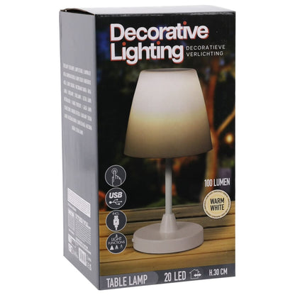LED-bordlampe 13x30 cm genopladelig hvid