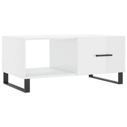 sofabord 90x50x40 cm konstrueret træ hvid højglans