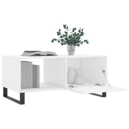 sofabord 90x50x40 cm konstrueret træ hvid højglans