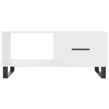 sofabord 90x50x40 cm konstrueret træ hvid højglans