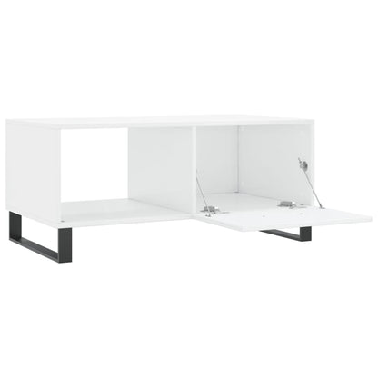 sofabord 90x50x40 cm konstrueret træ hvid højglans