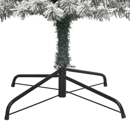 smalt juletræ med juletræsfod og sne 270 cm PVC