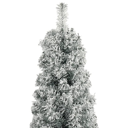 smalt juletræ med juletræsfod og sne 300 cm PVC