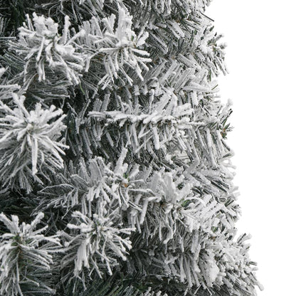 smalt juletræ med juletræsfod og sne 300 cm PVC