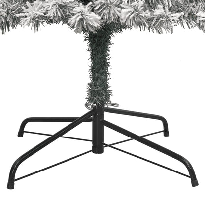 smalt juletræ med juletræsfod og sne 300 cm PVC