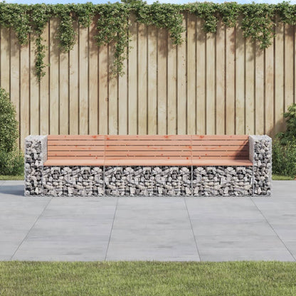 havebænk med gabiondesign 287x71x65,5 cm massivt douglasgran