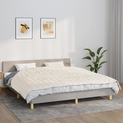 tyngdetæppe 155x220 cm 7 kg stof lys cremefarve