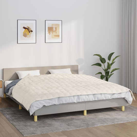 tyngdetæppe 155x220 cm 11 kg stof lys cremefarve