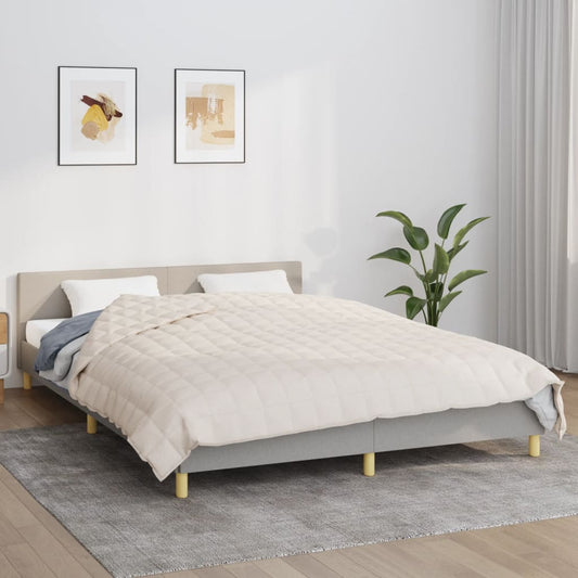 tyngdetæppe 220x235 cm 11 kg stof lys cremefarve