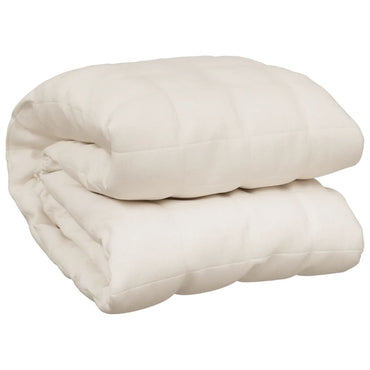 tyngdetæppe 220x235 cm 15 kg stof lys cremefarve