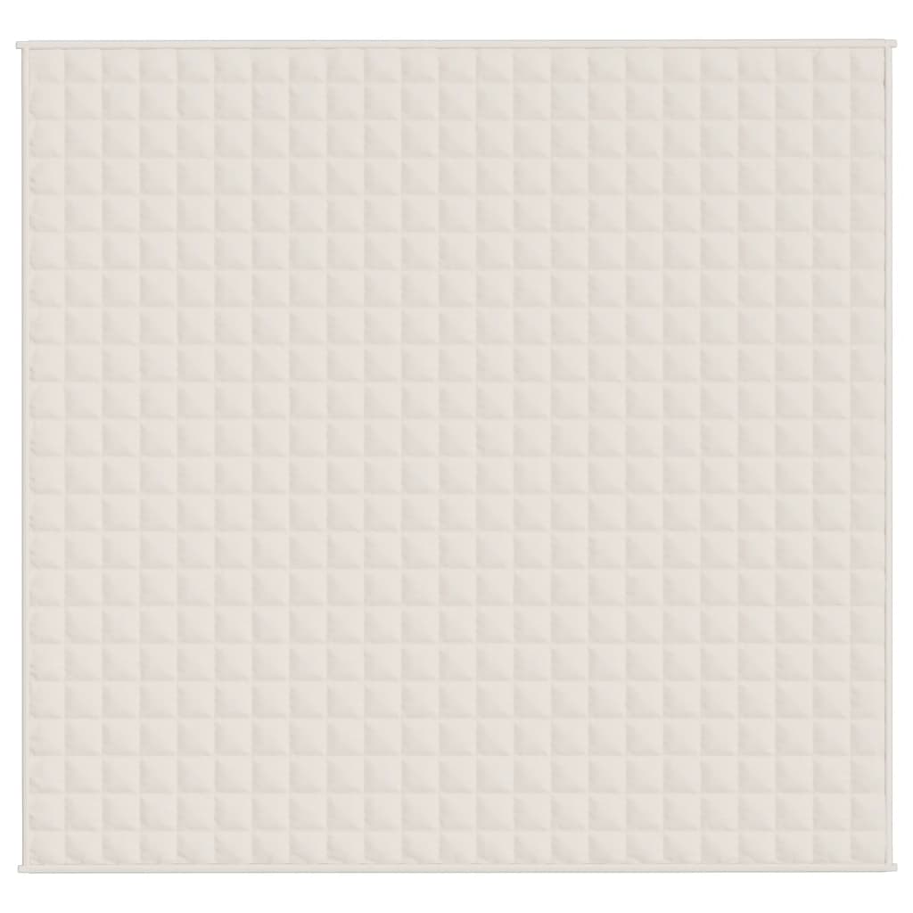 tyngdetæppe 220x235 cm 15 kg stof lys cremefarve