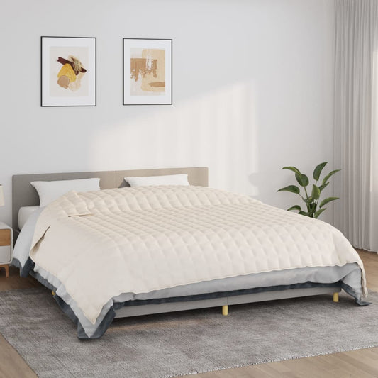 tyngdetæppe 220x260 cm 11 kg stof lys cremefarve