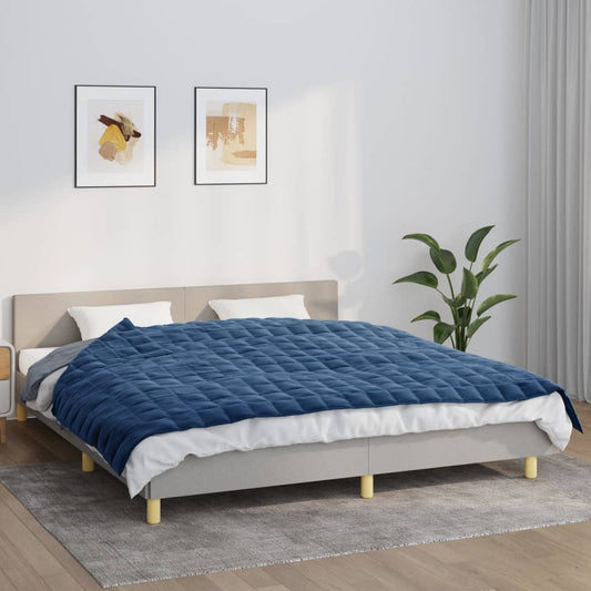 tyngdetæppe 155x220 cm 11 kg stof blå