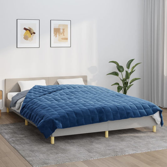 tyngdetæppe 220x235 cm 11 kg stof blå