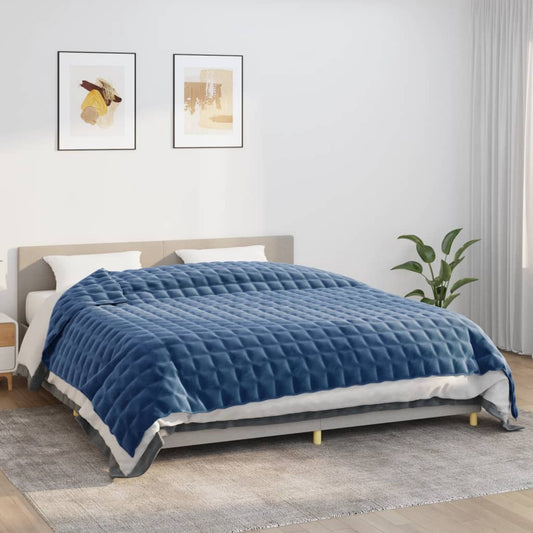 tyngdetæppe 235x290 cm 11 kg stof blå